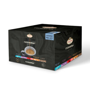 Caja de 100 cápsulas de café Cremossa Espresso Decaff – Sistema FAP