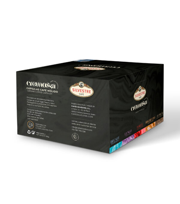 Caja de 100 cápsulas de café Cremossa Espresso Decaff – Sistema FAP