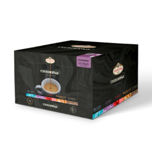 Caja de 100 cápsulas de café Cremossa Espresso Lungo – Sistema FAP
