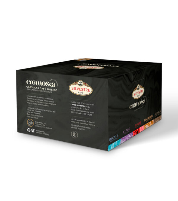 Caja de 100 cápsulas de café Cremossa Espresso Ristretto – Sistema FAP