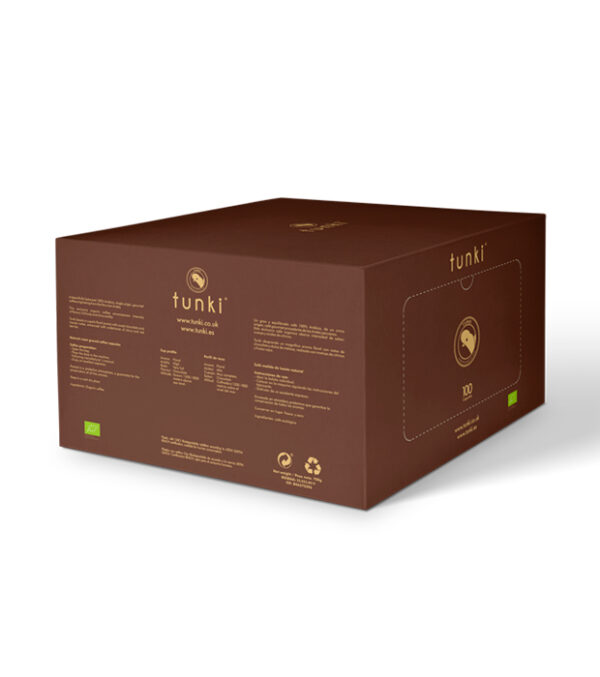Caja de 100 cápsulas de café TUNKI Bio – Sistema FAP