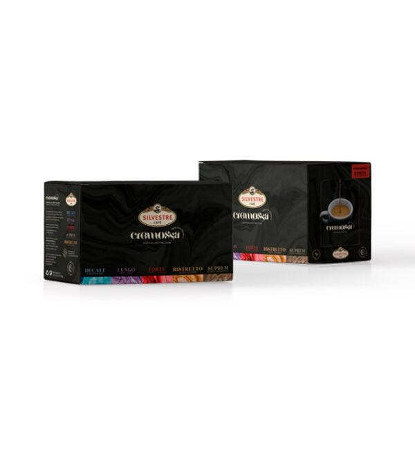Caja de 50 cápsulas de café Cremossa Espresso Forte – Sistema FAP