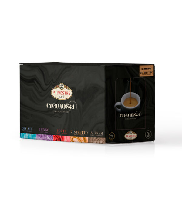 Caja de 50 cápsulas de café Cremossa Espresso Ristretto – Sistema FAP